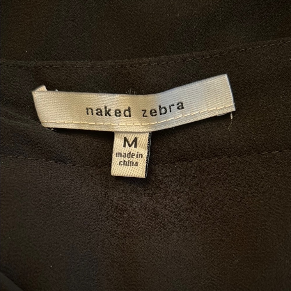 Naked Zebra Black Asymmetrical Embellished Tank Top - Picture 3 of 4